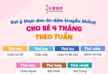 thực đơn ăn dặm truyền thống cho bé 4 tháng