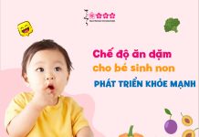 Chế độ ăn dặm cho bé sinh non